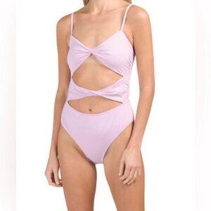 Dippin Daisy light purple one piece bathing suit cut outs